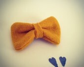 Felt Bow Hair Clip - Mustard