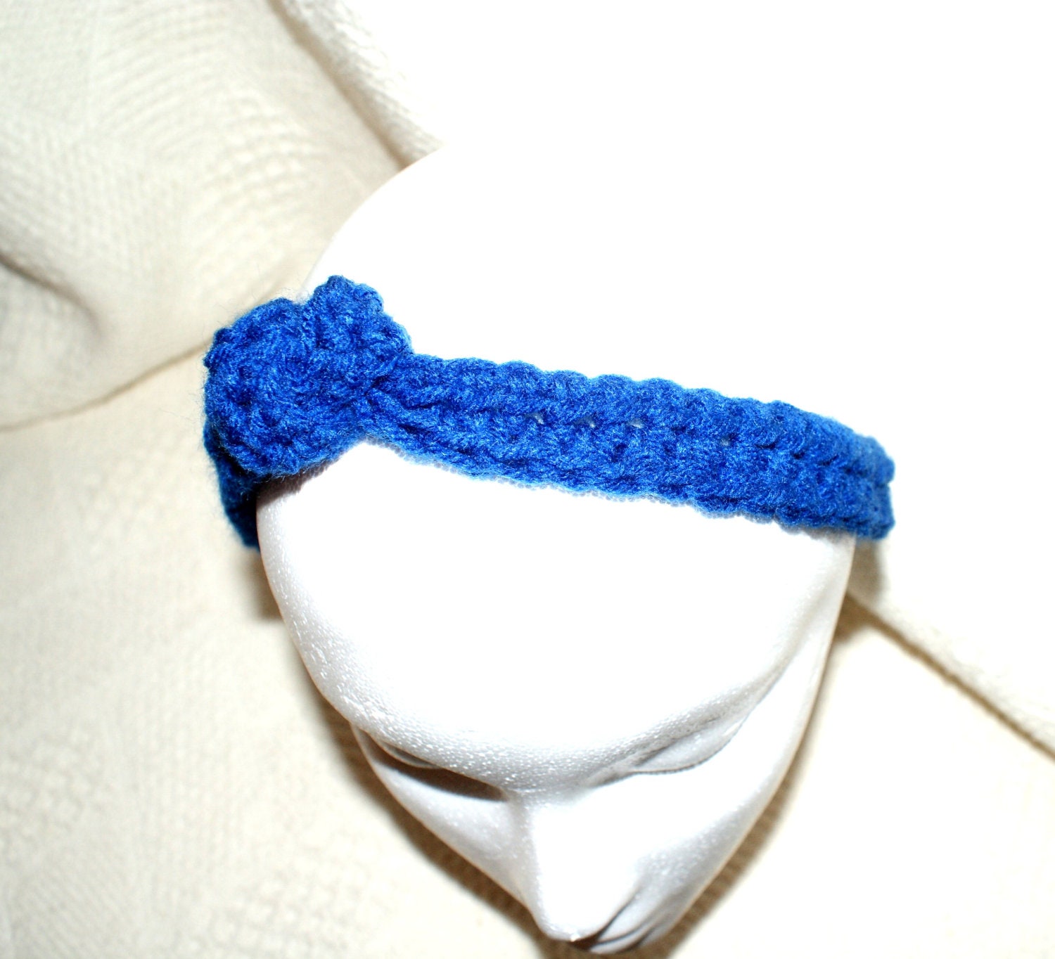 Knot Blue Headband, Teens, Girls Narrow Fashion Crochet Hair Band, Skinny Headband, Running Headband, Crochet Headband, Knotted