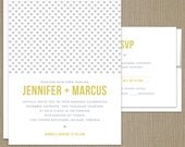 Lots of Love Modern Wedding Invitation & RSVP Set - CUSTOMIZE Colors and Content - Digital Design Files