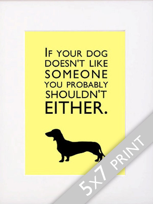 Dog Quotes Dachshund Print "If Your Dog Doesn't Like Someone You Probably Shouldn't Either."