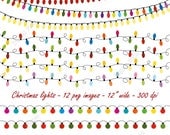 INSTANT DOWNLOAD Christmas lights clip art set - string lights - holiday printable digital clipart