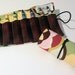Crayon Roll-up -- Bold Flower Print, Pink, Yellow, Green, Burgundy