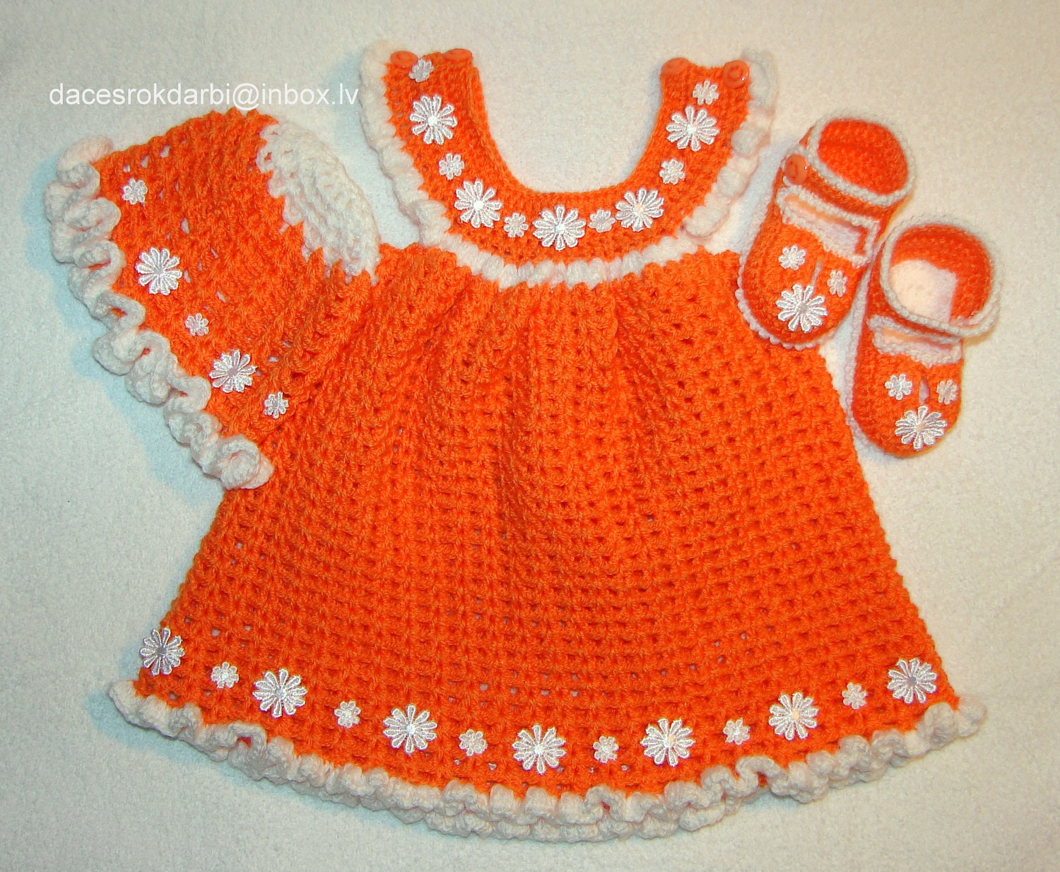 Crochet baby dress set