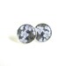 Botanical earring studs brown and white floral silver plated earrring studs ear post