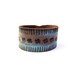Leather floral bracelet turquoise and brown genuine leather cuff