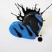 Heart Collection / handmade polymer clay ring, heart ring, blue valentines, OOAK valentine's day ring / "Bursting with Color No. 3" /