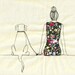 Print of an embroidered illustration by Sarah Walton
