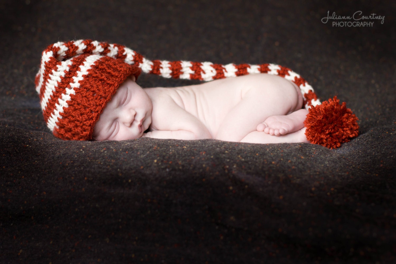 newborn christmas hat, newborn photo prop, crochet hat