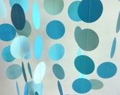 Paper Garland, Blue, birthday party decoration, 10'