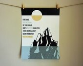 Graphic Poster Print - Romans 1:20 Nature Verse in Grey, Turquoise & Yellow