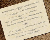 Mad Libs Inspired Vintage Typewriter Wedding RSVP Postcard - Double Sided Respond Card - Old Fashioned Style - Printable DIY