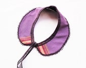 Purple Fabric Collar- Peter Pan collar- lace accessories- OOAK