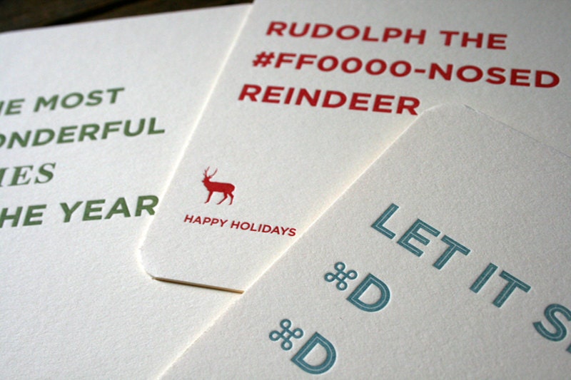 Letterpress Holiday Cards for Graphic & Website Designers (Set of 3)