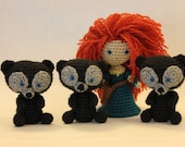PATTERN BUNDLE Merida AND Triplet Bears Brave Crochet Doll Amigurumi