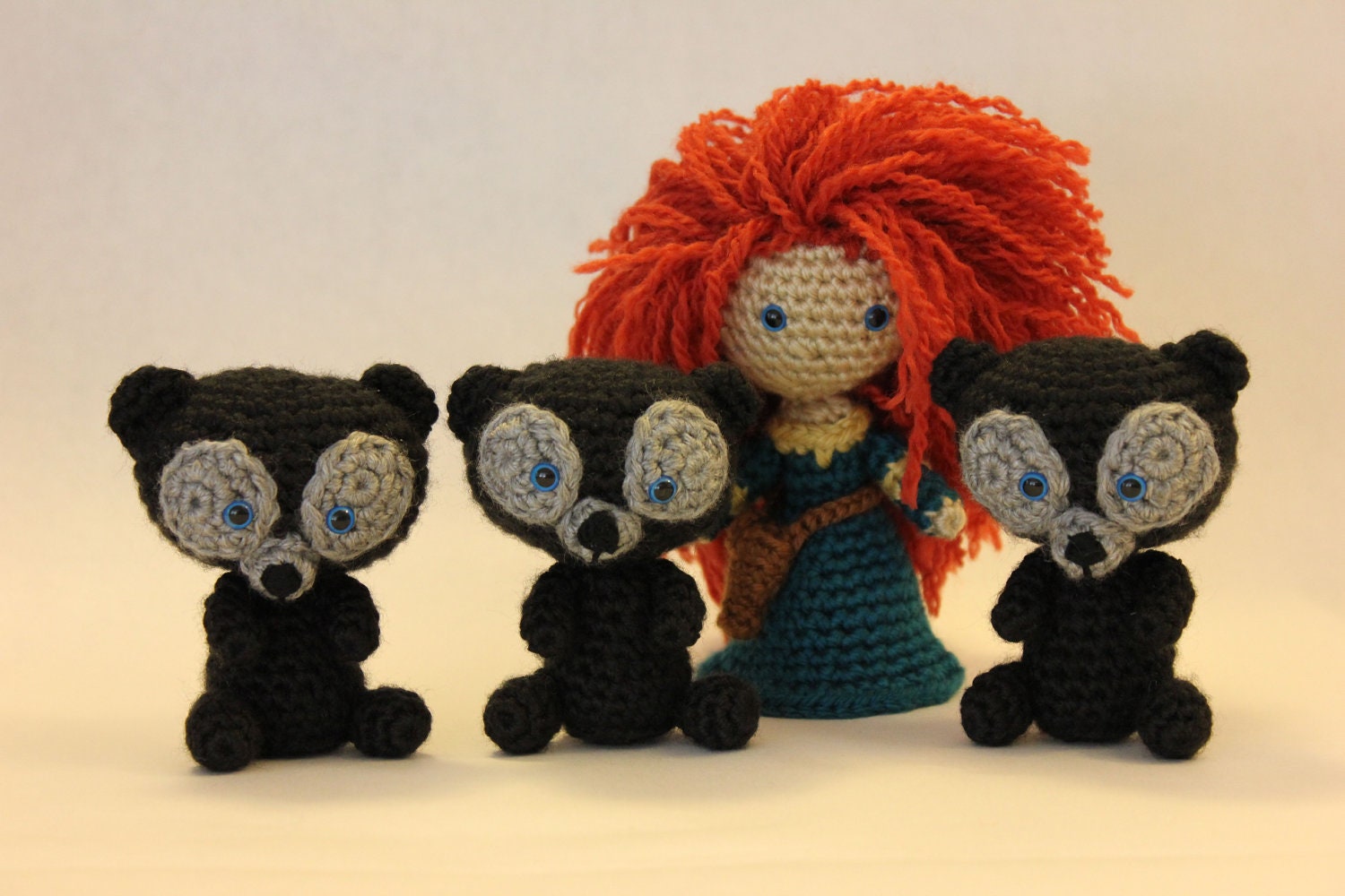 PATTERN Instant Download BUNDLE Merida AND Triplet Bears Brave Crochet Doll Amigurumi