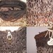 Brown knitted leather tote bag