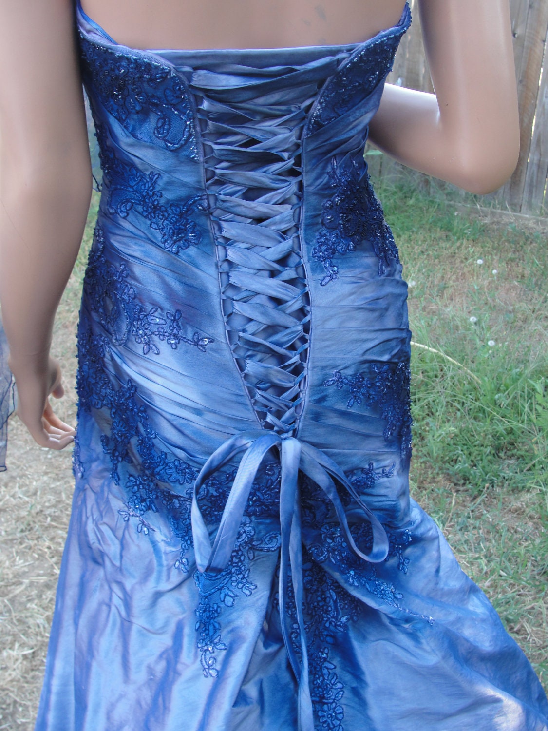 Hand dyed and painted gothic wedding gown with corset ties  and matching veil SMALL // bride // undead // zombie // costume // halloween