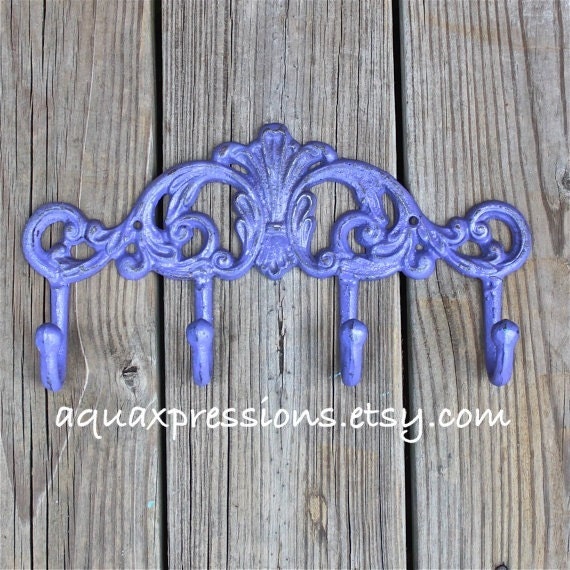 Metal Wall Hook /Grape /Bright Shabby Chic Decor /Ornate Hanger /Key Holder /Bathroom Fixture /Bedroom /Laundry /Nursery