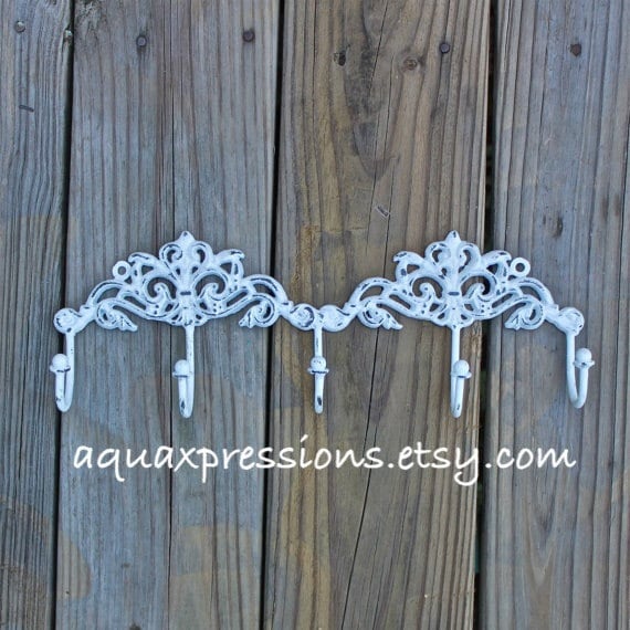 Metal Wall Hook /White /Jewelry/ Key Holder/ by AquaXpressions