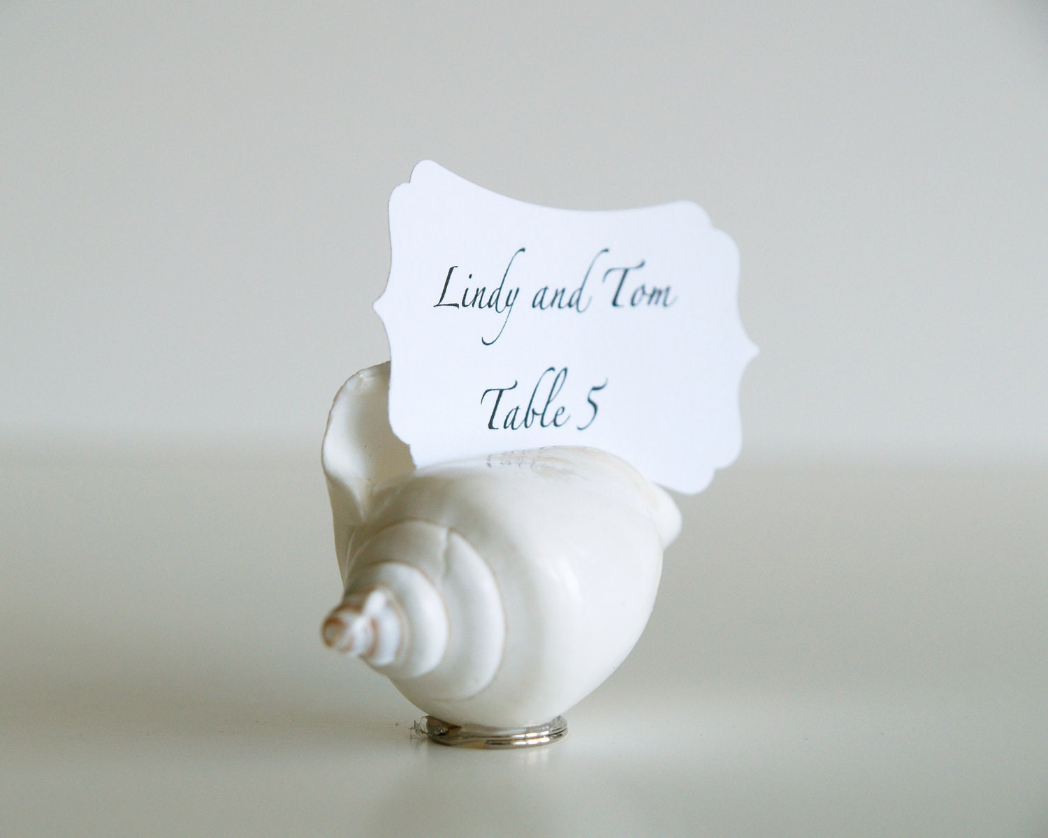 Shell Place Cards, Wedding Table Decorations, 10 Beach Wedding Seating holders Sea White Shabby Chic Favor Baby Shower