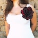 Elegant Red Hair Flower, Huge Red Hair Clip, Valentine Flower, Romantic Flower Brooch, Bohemian Hair Accessory