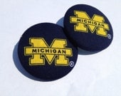 Fabric Button Earring- Michigan Wolverines Football.. X-LARGE