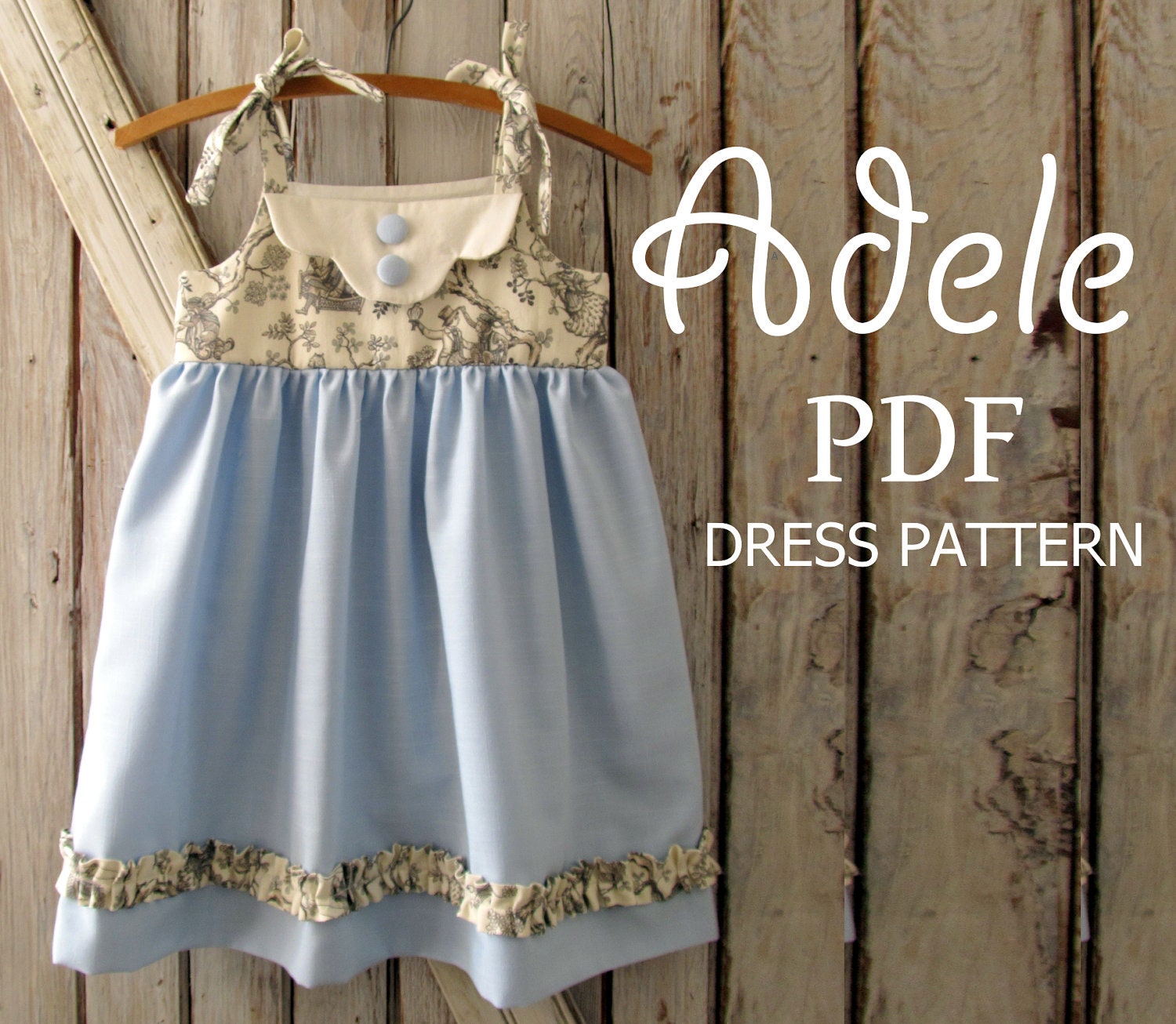 Adele - Twirl Vintage Style Dress Pattern.  Girl's Sewing Pattern. Kids Clothing.  PDF Pattern Sizes 1-8
