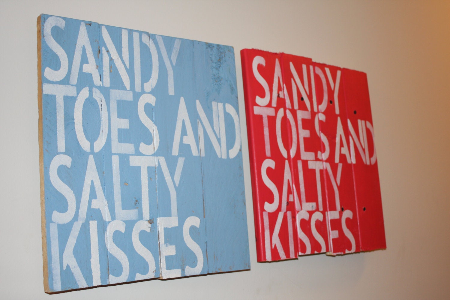 Sandy Toes and Salty Kisses Small Wood Pallet- perfect for a beach house
