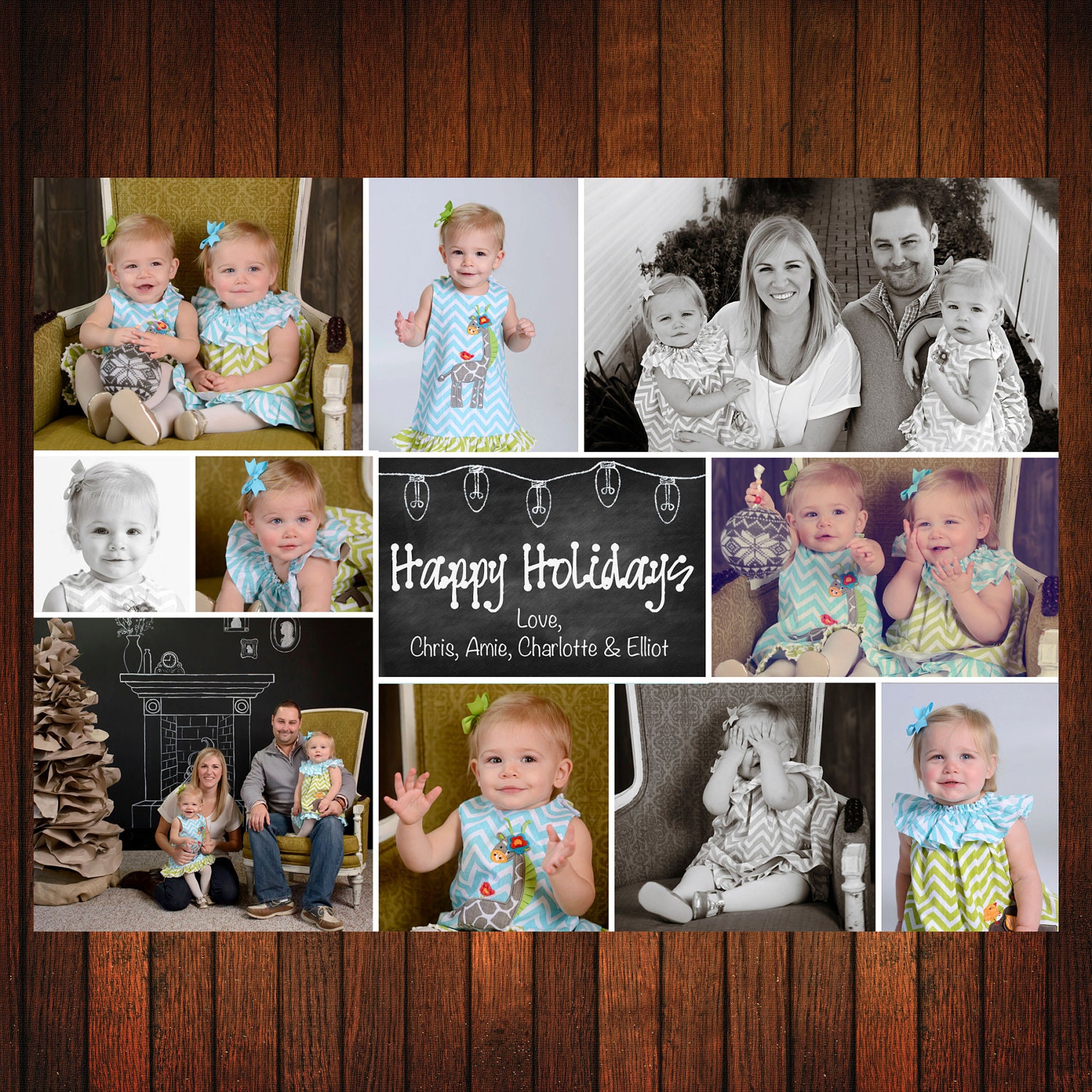 Chalkboard Style 3 Christmas Card- Digital File Il_170x135