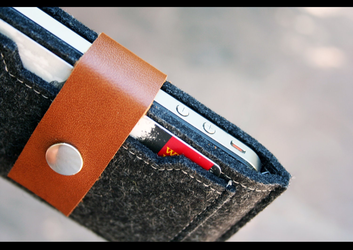 Iphone Samsung wallet - 100% Merino Wool felt