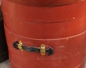 Vintage Drum Case Storage/Organization, Large, Faux Leather Home Decor