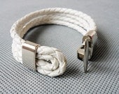 Bangle leather bracelet buckle bracelet white leather woven cuff bracelet women leather cuff bracelet friendship gift  d-227