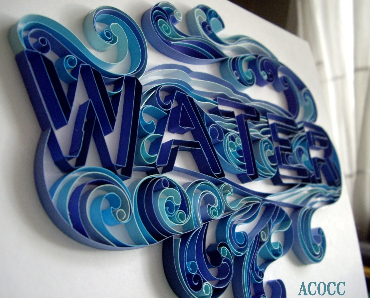 Paper Quilling "Water" Wall Art - Custom Build