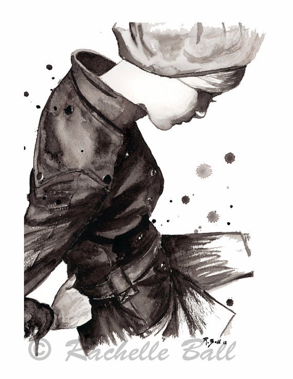 10% Off Holiday Sale - Watercolor Painting Print - Parisian Girl French Beret Fashion