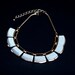 Vintage Monet White Lucite and Gold Tone Choker Necklace