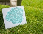 Letter Press Kauai Map Print
