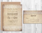 Romantic LACE WEDDING INVITATIONS Vintage Printable - Dallas Suite
