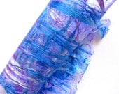 Decorative Craft Paper Mulberry Silk Roving for Textile Craft . Lavender and Blue