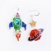 Reserved For Bonnie: Rocket and Planet Beaded Earrings