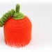 Crochet Baby Pumpkin Hat - 0-3 month size. orange, green