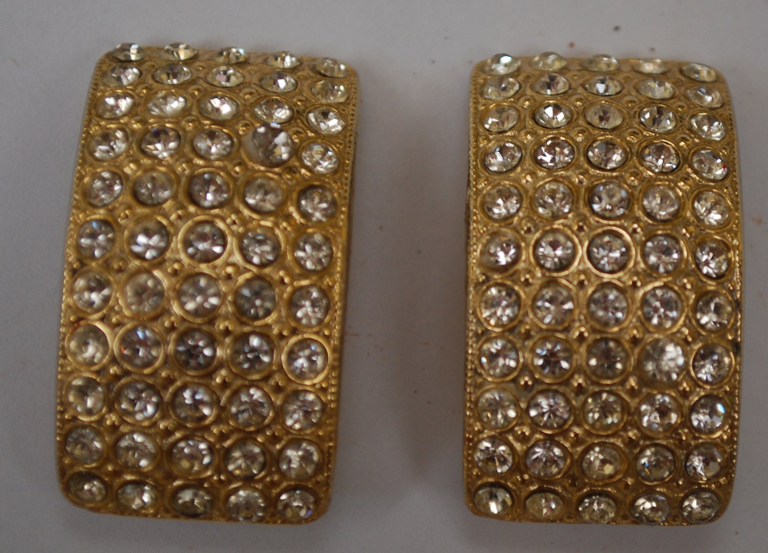 80s Ellen design chunky rhinestone earrings