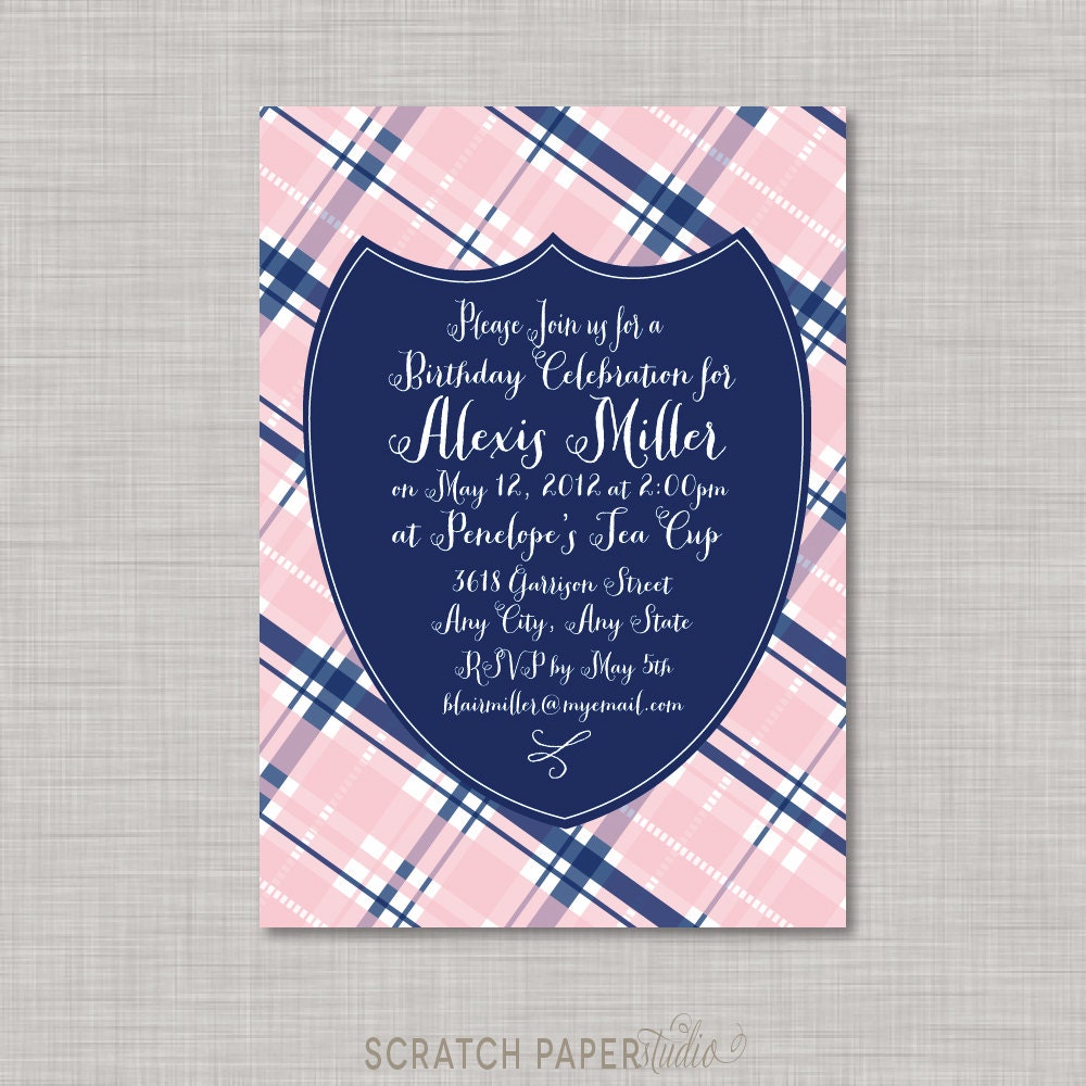 Pretty in Plaid Invitation