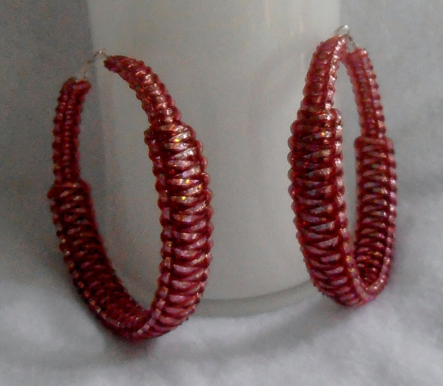 RED POP ROCKS King Cobra Hoop Earrings