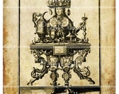 French Engraving Antique Shabby Chic Picture Kitsch Geekery Print Robot Goldsmith Trades Altered Art Wall Home Decor Geek 400