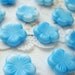 Flower Beads Blue White Czech Glass Flat 5 Petal 14mm (8)