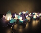 20 Blue Sky Orchid Flower Fairy String Lights Wedding Party Floral Home Decor 3.5m
