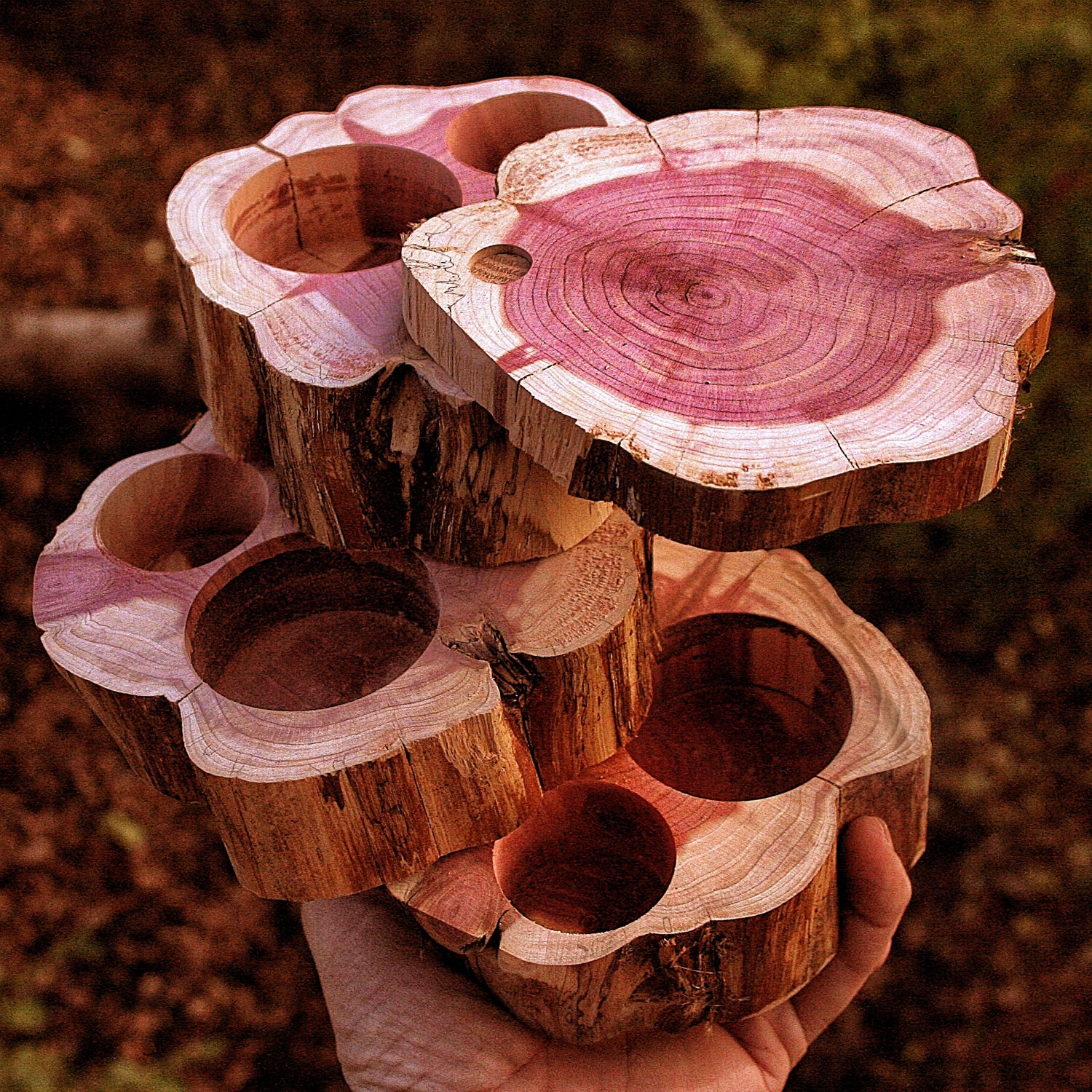 Three Tier Jewelry Box, NEW SECRET COMPARTMENT, Cedar Wood, Rustic, Primitive, Unique Gift
