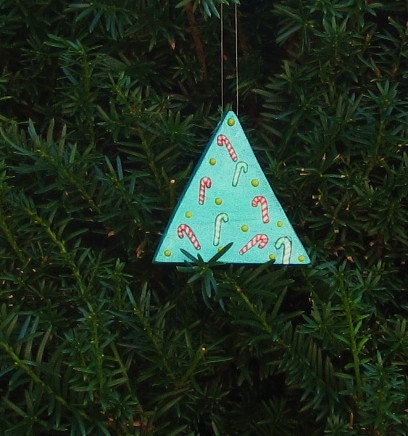 Wooden Green Christmas Tree Ornament for Outdoors