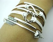 Bracelet-antique silver infinity bracelet,karma Bracelet,arrow bracelet