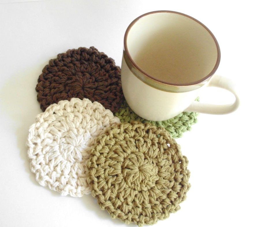 Crochet Coaster Set - 100% Cotton - pomegranatefarm